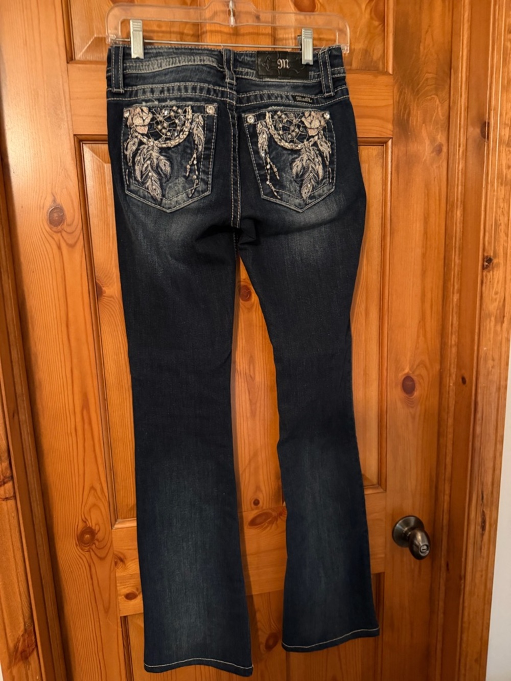 Miss Me Dark Wash Embroidered Back Pocket Flare Jeans